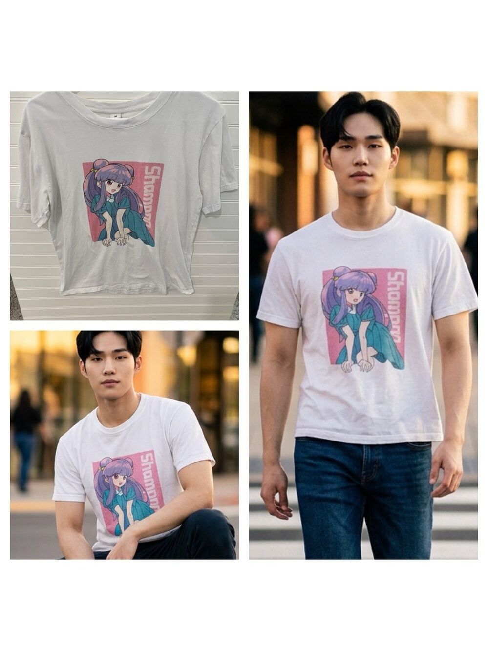 Anime Graphic White T-Shirt